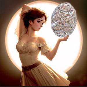 Elaborately Cut Crystal Egg Decorated for Royalty